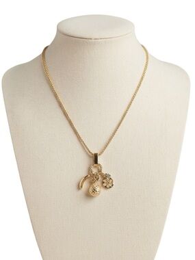 Emberly Gold Tone Fruit Charm Pendant Necklace (NWT)